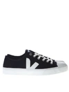 VEJA BLACK AND WHITE WATA SNEAKERS IN ORGANIC COTTON,10817577