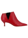GOLDEN GOOSE RED LEATHER ANKLE BOOTS,10817531