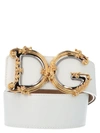Dolce & Gabbana Dg Baroque Leather Belt In White