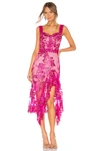 Bronx And Banco Eva Lace Cocktail Dress In Fuchsia