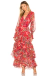 ALEXIS ALEXIS SOLACE GOWN IN RED.,AXIS-WD350