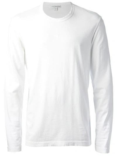 James Perse Luxe Lotus Jersey Crew Neck Top In White