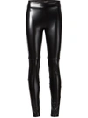 Wolford Shiny Leggings With Elastic Waistband And Seam Detailing In Black