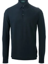 Zanone Long-sleeved Polo Shirt In Blue