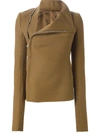 RICK OWENS RICK OWENS DRAPED COLLAR JACKET - BROWN