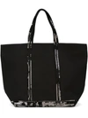Vanessa Bruno Sequin Trim Shopping Tote - Black In Black