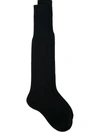 Fashion Clinic Timeless High Knitted Socks In Black