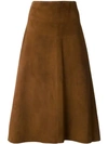 ALMAROSAFUR ALMAROSAFUR 中长A字形半身裙 - 棕色
