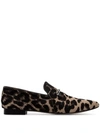 Newbark Julia Leopard Print Loafers In Brown