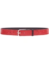 FENDI FENDI DEBOSSED FF LOGO BELT - RED