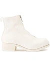 Guidi Front-zip Leather Boots In White