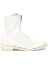 Guidi Front-zipped Fitted Boots In White