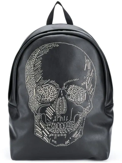 Alexander Mcqueen Men's Skull-studded Small Backpack In Black