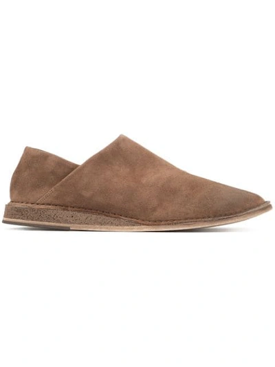 Marsèll Stag Collapsible-heel Suede Loafers In Brown