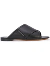 GIVENCHY GIVENCHY CROSSOVER FLAT SANDALS - 黑色