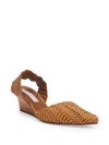 STELLA MCCARTNEY Basket Weave Wedge Slingback Sandals