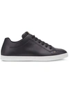 Fendi Black Leather Bag Bugs Low Top Sneakers In Black