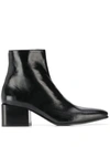ACNE STUDIOS PATENT ANKLE BOOTS