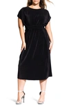 City Chic Trendy Plus Size Baby-pleat Midi Dress In Black