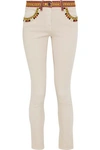 ETRO ETRO WOMAN EMBROIDERED LOW-RISE SKINNY JEANS NEUTRAL,3074457345620212297