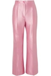DOLCE & GABBANA STRIPED COTTON-BLEND SATIN-TWILL FLARED trousers,3074457345619767747