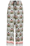 MARKUS LUPFER WOMAN FLORAL-PRINT CREPE WIDE-LEG trousers LIGHT grey,GB 1392478588094
