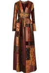 ETRO PATCHWORK SILK-CREPE, JACQUARD AND VELVET MAXI DRESS,3074457345618080651