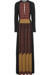 ETRO ETRO WOMAN OPEN-BACK PLEATED PRINTED CREPE GOWN BLACK,3074457345620223138