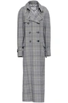 ETRO ETRO WOMAN PRINCE OF WALES CHECKED WOOL AND MOHAIR-BLEND TRENCH COAT grey,3074457345620013928