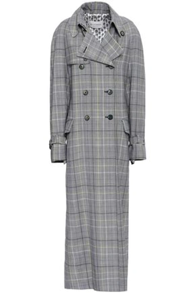 Etro Woman Prince Of Wales Checked Wool And Mohair-blend Trench Coat Grey