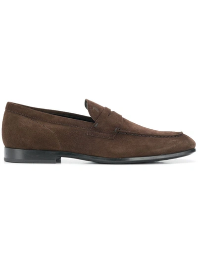 Tod's Suede Moccasin Loafers In Brown