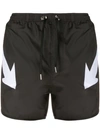 NEIL BARRETT NEIL BARRETT ARROW泳裤 - 黑色