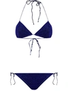 Oseree Oséree Glitter Detailed Stretched Bikini Set In Blue