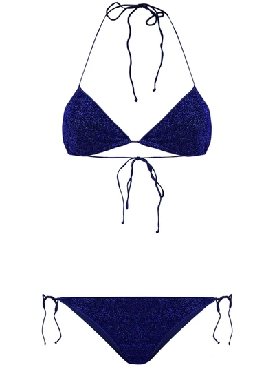 Oseree Lumière Rose Triangle Bikini In Blue