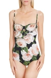 DOLCE & GABBANA ROSE PRINT ONE-PIECE SWIMSUIT,O9A13JFSGO5