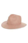 Rag & Bone Packable Straw Fedora - Pink