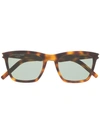 Saint Laurent Tortoiseshell Square Sunglasses In Brown