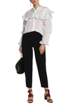 CHLOÉ POMPOM-EMBELLISHED CREPE TAPERED trousers,3074457345618888677