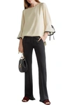 Chloé Fluted Silk Crepe De Chine Blouse In Ivory