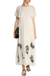 CHLOÉ EMBROIDERED SILK-GEORGETTE MAXI DRESS,3074457345618962930