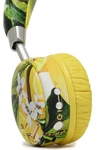 DOLCE & GABBANA DOLCE & GABBANA WOMAN FLORAL-PRINT LEATHER AND SILVER-TONE WIRELESS HEADPHONES YELLOW,3074457345618739785