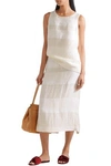 THE ROW ODILLE PANELED LINEN AND SILK-BLEND MIDI SKIRT,3074457345618917709