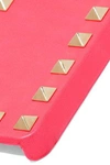 VALENTINO GARAVANI STUDDED LEATHER PHONE CASE,3074457345618855686