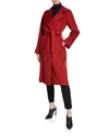 Max Mara Manuela Camel Hair Belted Wrap Coat In Red
