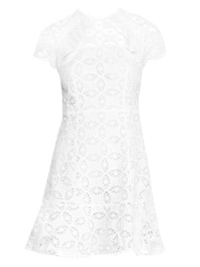 Sandro Corentin Eyelet Lace Fit-&-flare Dress In White