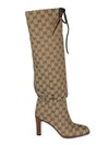 GUCCI LOGO MOTIF MID-HEEL BOOTS,10818424