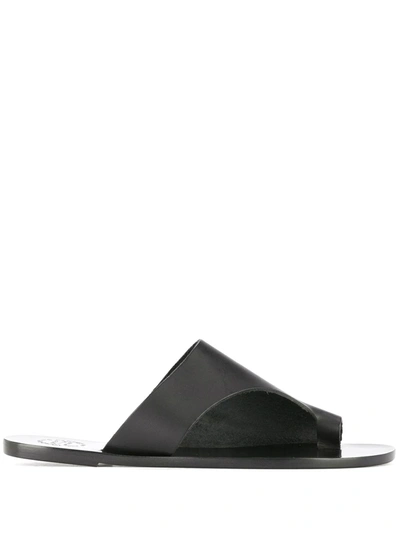 Atp Atelier Centola Leather Thong Sandals In Black