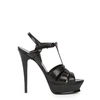Saint Laurent Tribute Sandals In Printed Crocodile In Black