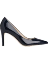 Lk Bennett Womens Blu-navy Floret Pointed Leather Courts Eur 36 / 3 Uk
