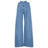 Maison Margiela High-waisted Cut-out Jeans With Wide Leg Silhouette In Denim